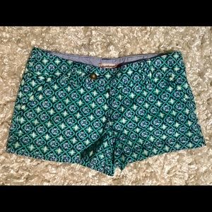 turquoise/navy designed shorts
